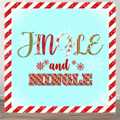 Aperturee - Aperturee Jingle Mingle Snow Red White Pillow Case Backdrop