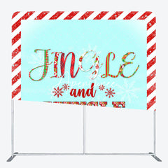 Aperturee - Aperturee Jingle Mingle Snow Red White Pillow Case Backdrop