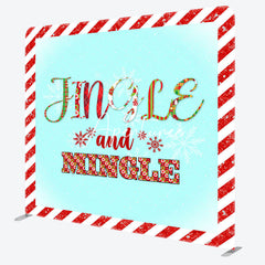 Aperturee - Aperturee Jingle Mingle Snow Red White Pillow Case Backdrop