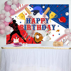 Aperturee - Aperturee Jolly Basebal Birthday Celebration Trophies Backdrop