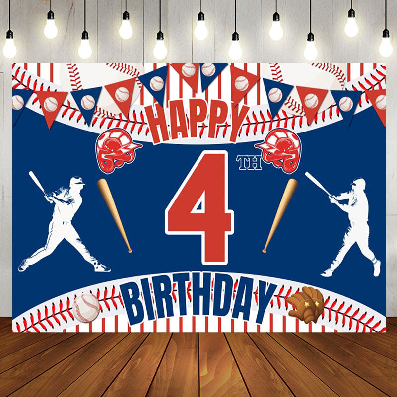 Aperturee - Aperturee Jolly Baseball 4Th Birthday Celebration Backdrop