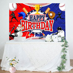 Aperturee - Aperturee Jolly Baseball Birthday Celebration Trophy Backdrop