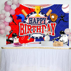 Aperturee - Aperturee Jolly Baseball Birthday Celebration Trophy Backdrop