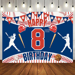 Aperturee - Aperturee Jolly Baseball Theme 8Th Birthday Sport Fun Backdrop