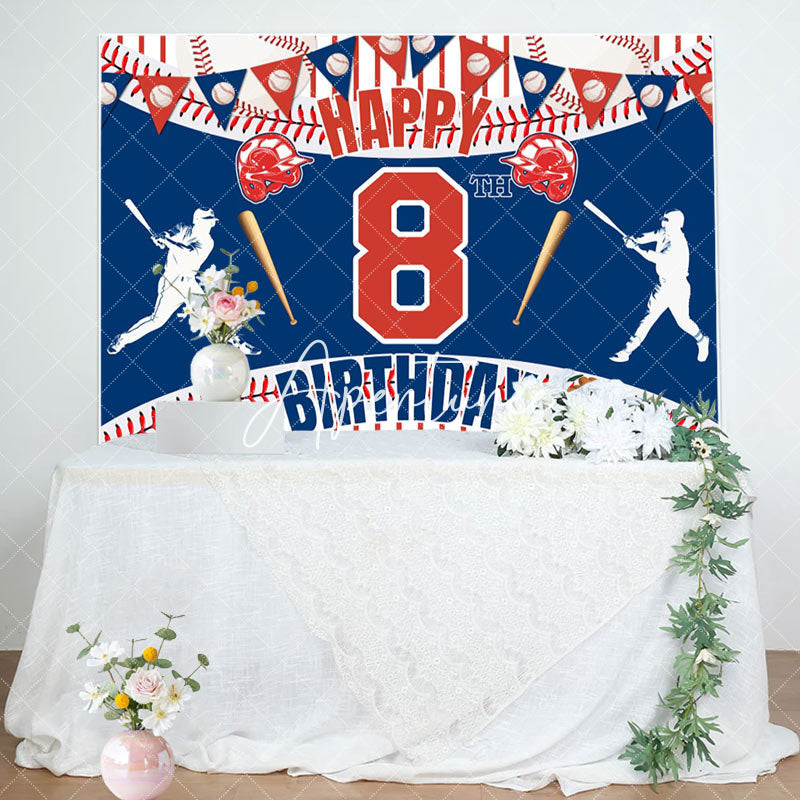 Aperturee - Aperturee Jolly Baseball Theme 8Th Birthday Sport Fun Backdrop