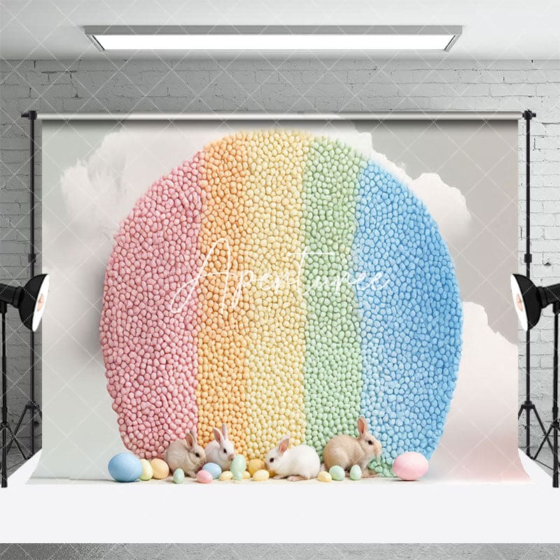 Aperturee - Aperturee Jordan Almonds Circle Eggs Rabbit Easter Backdrop