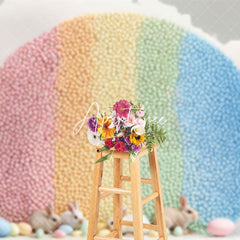 Aperturee - Aperturee Jordan Almonds Circle Eggs Rabbit Easter Backdrop