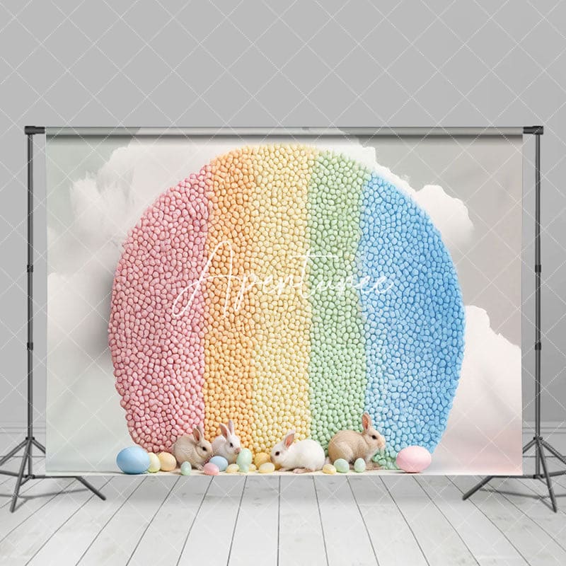 Aperturee - Aperturee Jordan Almonds Circle Eggs Rabbit Easter Backdrop