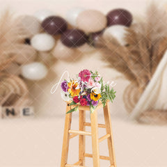 Aperturee - Aperturee Joyful Balloon Arch One Sweet Birthday Backdrop