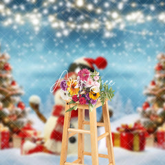 Aperturee - Aperturee Joyful Christmas Snowman Gifts Sweet Winter Backdrop