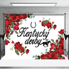 Aperturee - Aperturee Kentucky Derby Red Rose White Photo Booth Backdrop