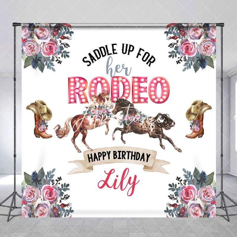 Aperturee - Aperturee Kentucky Derby Rose Custom Name Birthday Backdrop