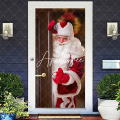 Aperturee - Aperturee Kindly Santa Claus Blurry Christmas Vibe Door Cover