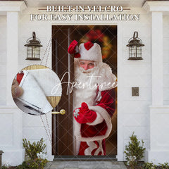 Aperturee - Aperturee Kindly Santa Claus Blurry Christmas Vibe Door Cover