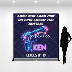 Aperturee - Aperturee Laser Tag Games Custom Name 10th Birthday Backdrop