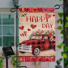 Aperturee - Aperturee Led Floral Truck Heart Valentines Day Yard Flag