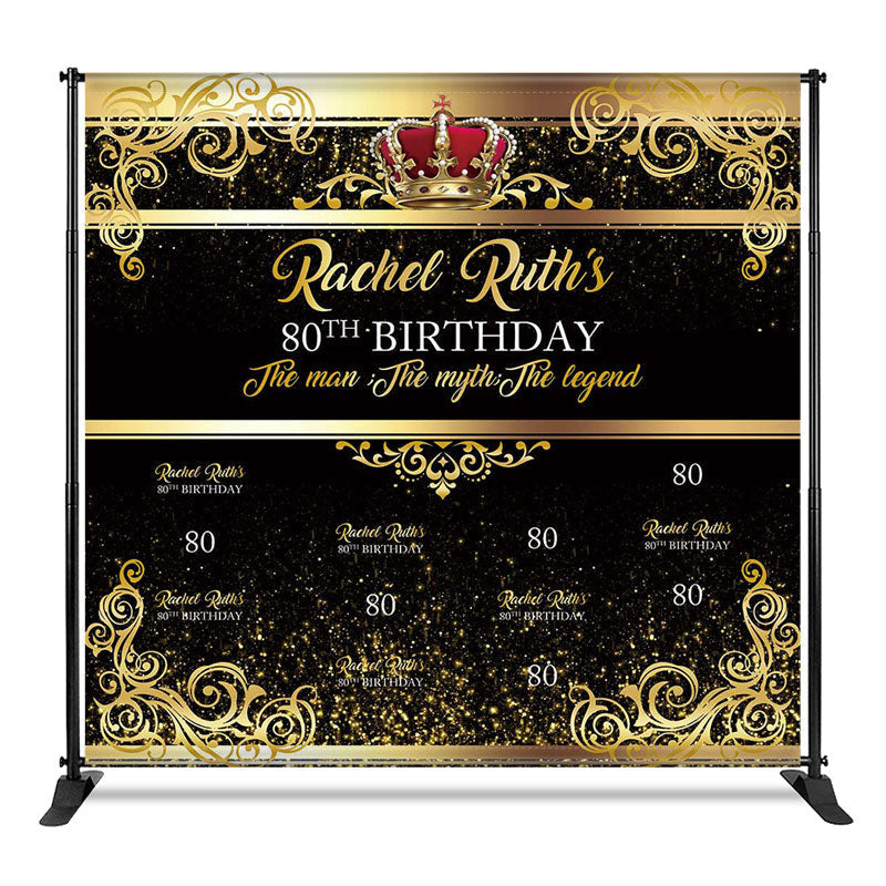 Aperturee - Aperturee Legend Gold Birthday Custom Step And Repeat Banner