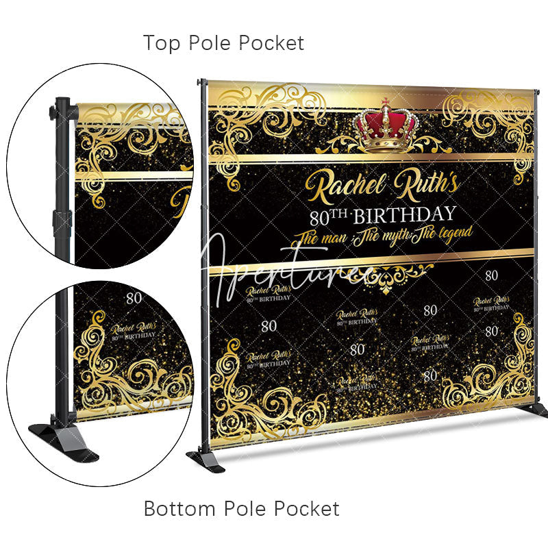 Aperturee - Aperturee Legend Gold Birthday Custom Step And Repeat Banner