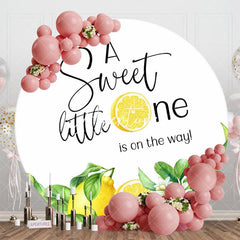 Aperturee - Aperturee Lemon Sweet Little One Round Baby Shower Backdrop