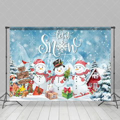 Aperturee - Aperturee Let It Snow Snowman Gift Hollyjolly Xmas Backdrop