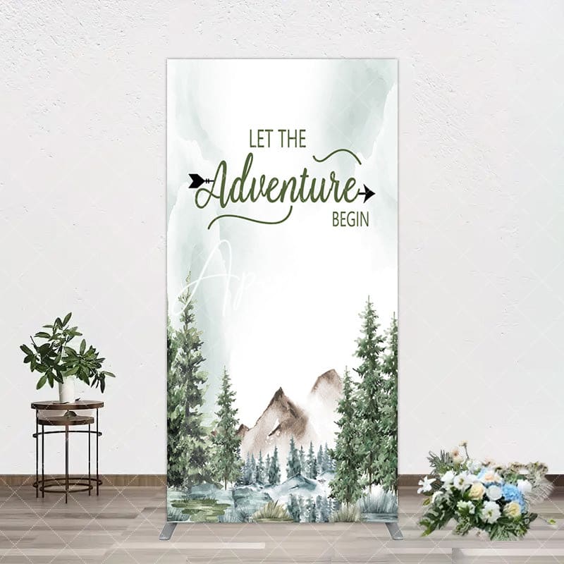 Aperturee - Aperturee Let The Adventure Begin Forest Birthday Rectangle Backdrop