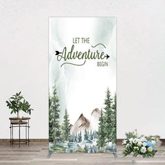 Aperturee - Aperturee Let The Adventure Begin Forest Birthday Rectangle Backdrop