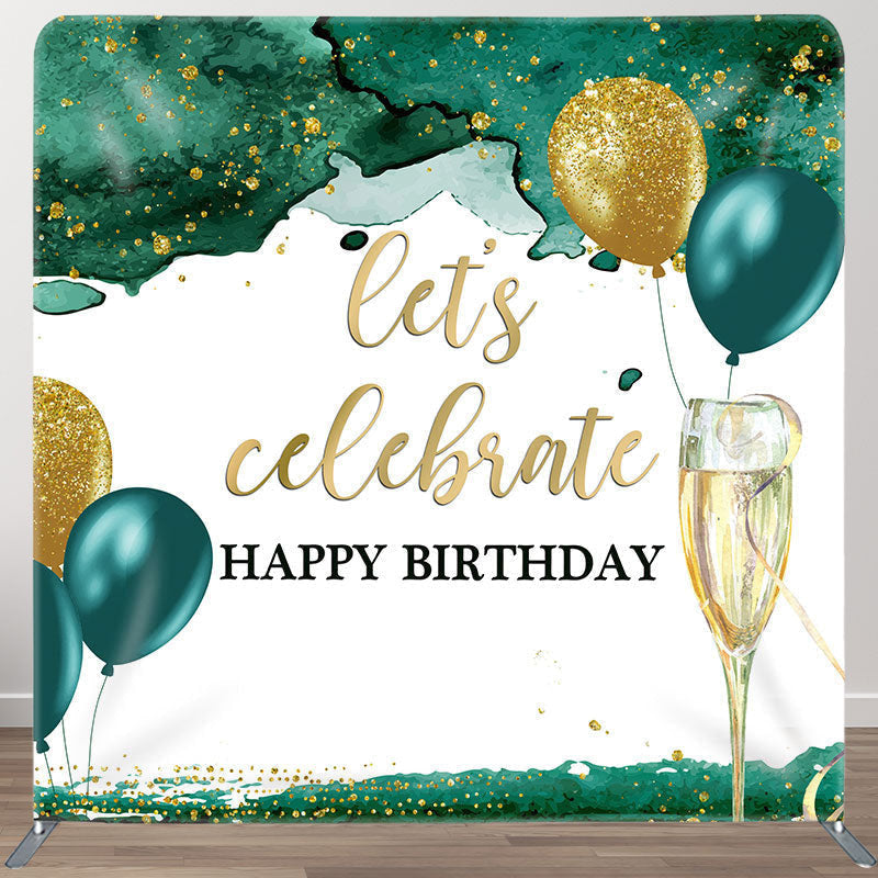 Aperturee - Aperturee Lets Celebrate Balloon Fabric Backdrop Cover for Birthday