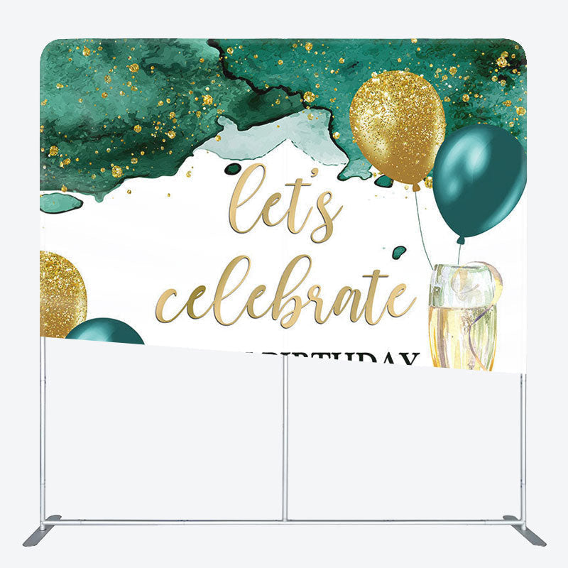 Aperturee - Aperturee Lets Celebrate Balloon Fabric Backdrop Cover for Birthday