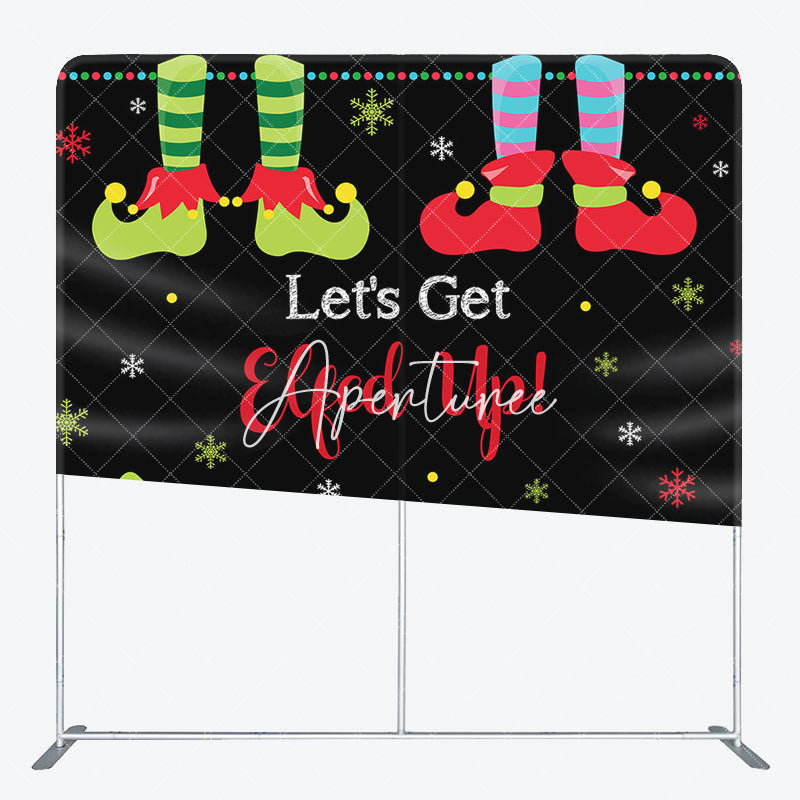 Aperturee - Aperturee Lets Get Elfed Clown Candy Cane Pillow Case Backdrop