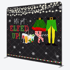 Aperturee - Aperturee Lets Get Elfed Up Pillow Cover Christmas Backdrop