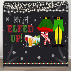 Aperturee - Aperturee Lets Get Elfed Up Pillow Cover Christmas Backdrop