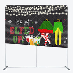 Aperturee - Aperturee Lets Get Elfed Up Pillow Cover Christmas Backdrop