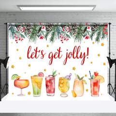 Aperturee - Aperturee Lets Get Jolly Cherry Fruit Drinks Christmas Backdrop