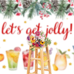 Aperturee - Aperturee Lets Get Jolly Cherry Fruit Drinks Christmas Backdrop