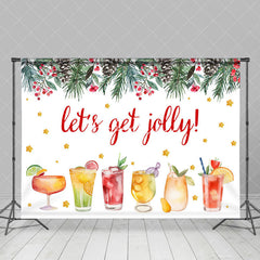 Aperturee - Aperturee Lets Get Jolly Cherry Fruit Drinks Christmas Backdrop