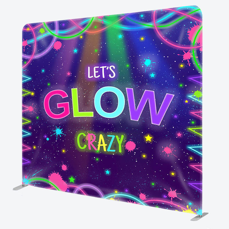 Aperturee - Aperturee Lets Glow Crazy Fabric Backdrop Cover for Birthday