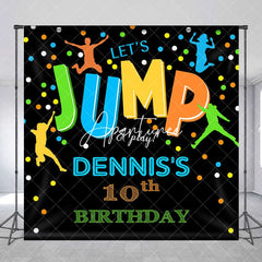 Aperturee - Aperturee Lets Jump Games Custom Name 10th Birthday Backdrop