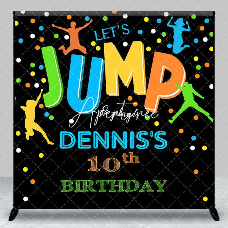 Aperturee - Aperturee Lets Jump Games Custom Name 10th Birthday Backdrop