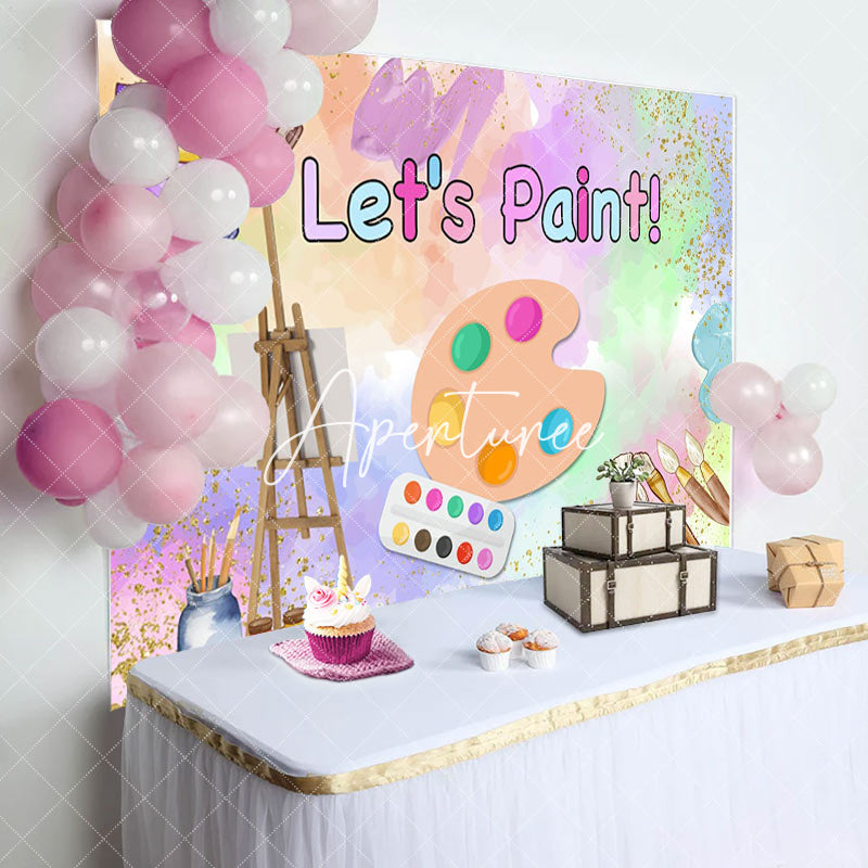 Aperturee - Aperturee Lets Paint Graffiti Artboard Kids Party Backdrop