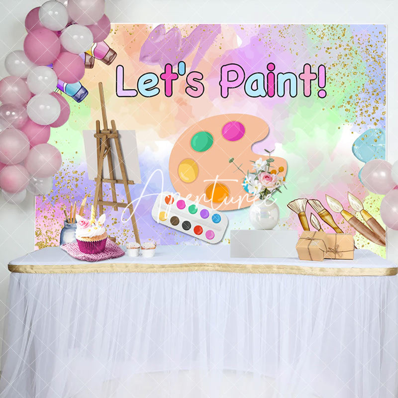 Aperturee - Aperturee Lets Paint Graffiti Artboard Kids Party Backdrop