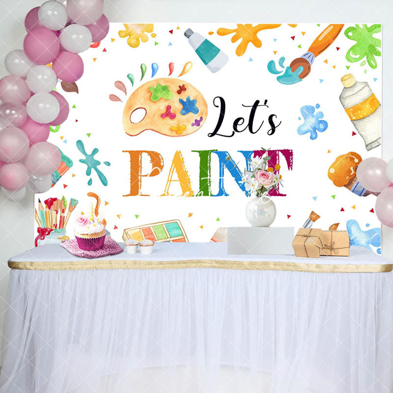 Aperturee - Aperturee Lets Paint Graffiti Kids Drawing Party Backdrop