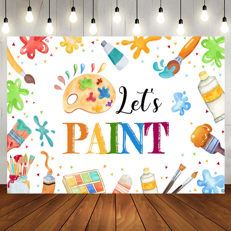 Aperturee - Aperturee Lets Paint Graffiti Kids Drawing Party Backdrop