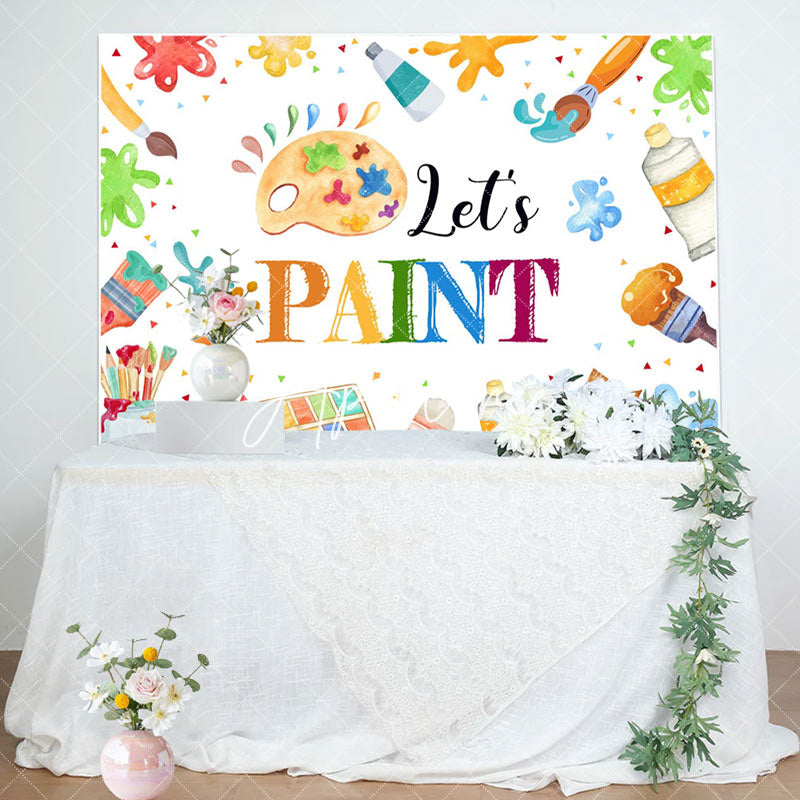 Aperturee - Aperturee Lets Paint Graffiti Kids Drawing Party Backdrop