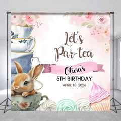 Aperturee - Aperturee Lets Partea Bunny Ice Cream Custom Birthday Backdrop