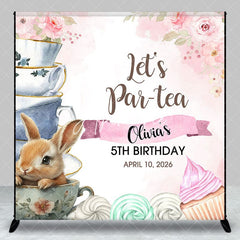 Aperturee - Aperturee Lets Partea Bunny Ice Cream Custom Birthday Backdrop