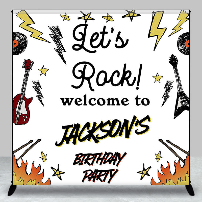 Aperturee - Aperturee Lets Rock Musical Custom Birthday Party Backdrop