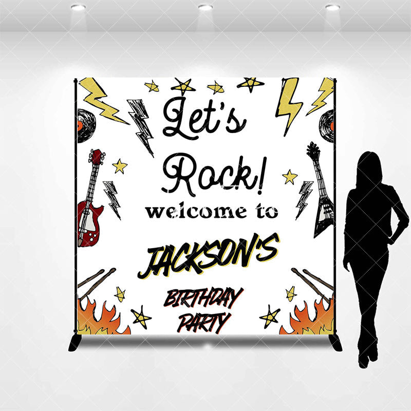 Aperturee - Aperturee Lets Rock Musical Custom Birthday Party Backdrop