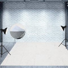 Aperturee - Aperturee Light Cement Grey Color Retro Wall Combo Set Backdrop