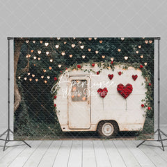 Aperturee - Aperturee Light Forest Retro Motorhome Valentines Day Backdrop