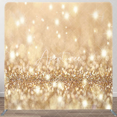 Aperturee - Aperturee Light Gold Glitter Bokeh Aquare Tension Backdrop